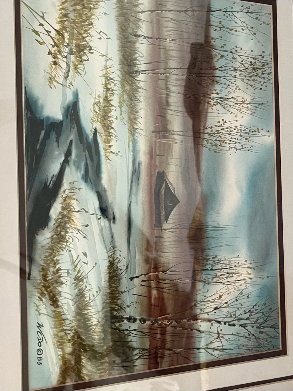 George Wise  Framed Artwork Backing in Tan and Brown